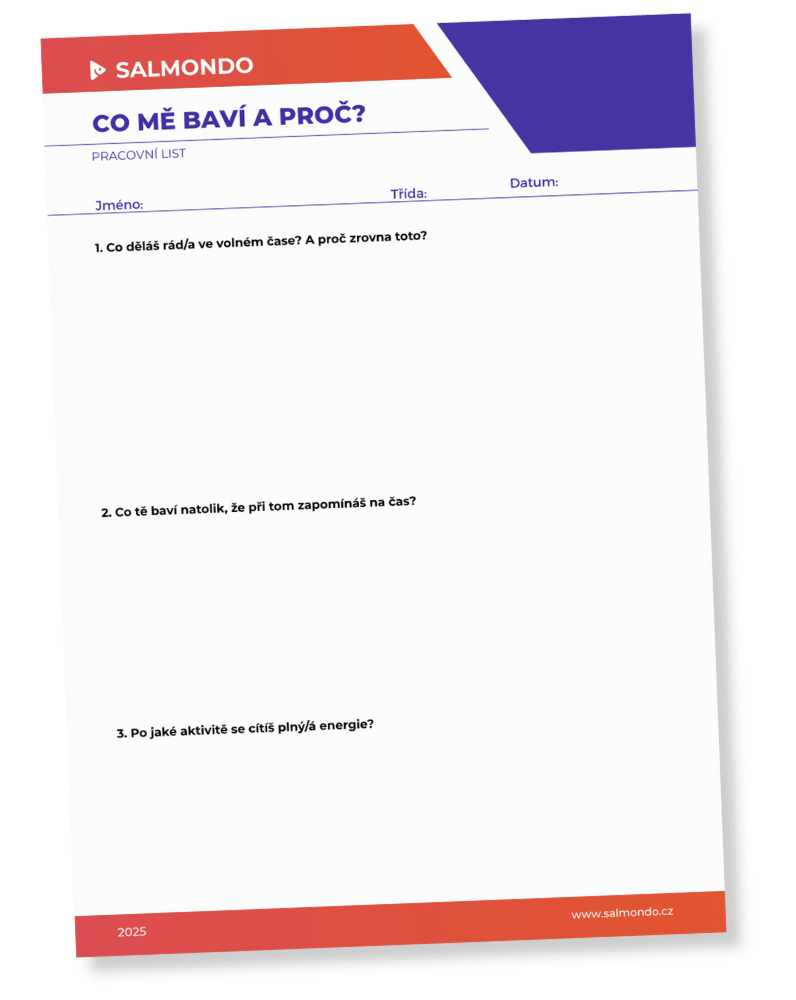 Pracovní list – Co mě baví a proč?
