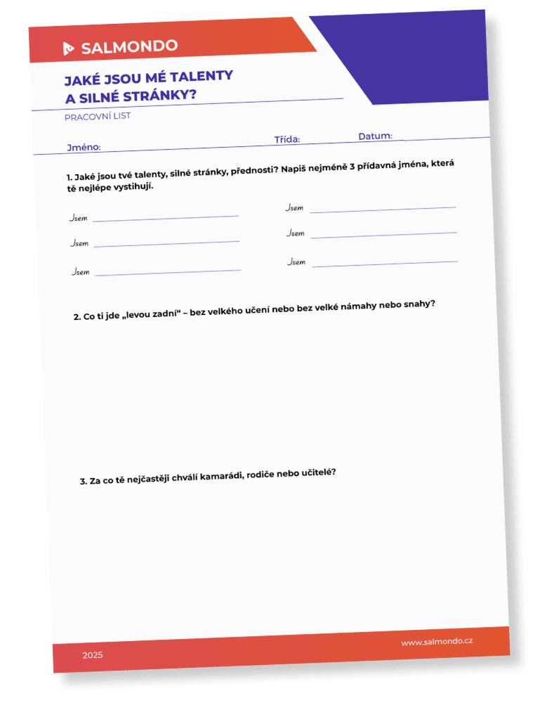 Pracovní list – Jaké jsou mé talenty a silné stránky?