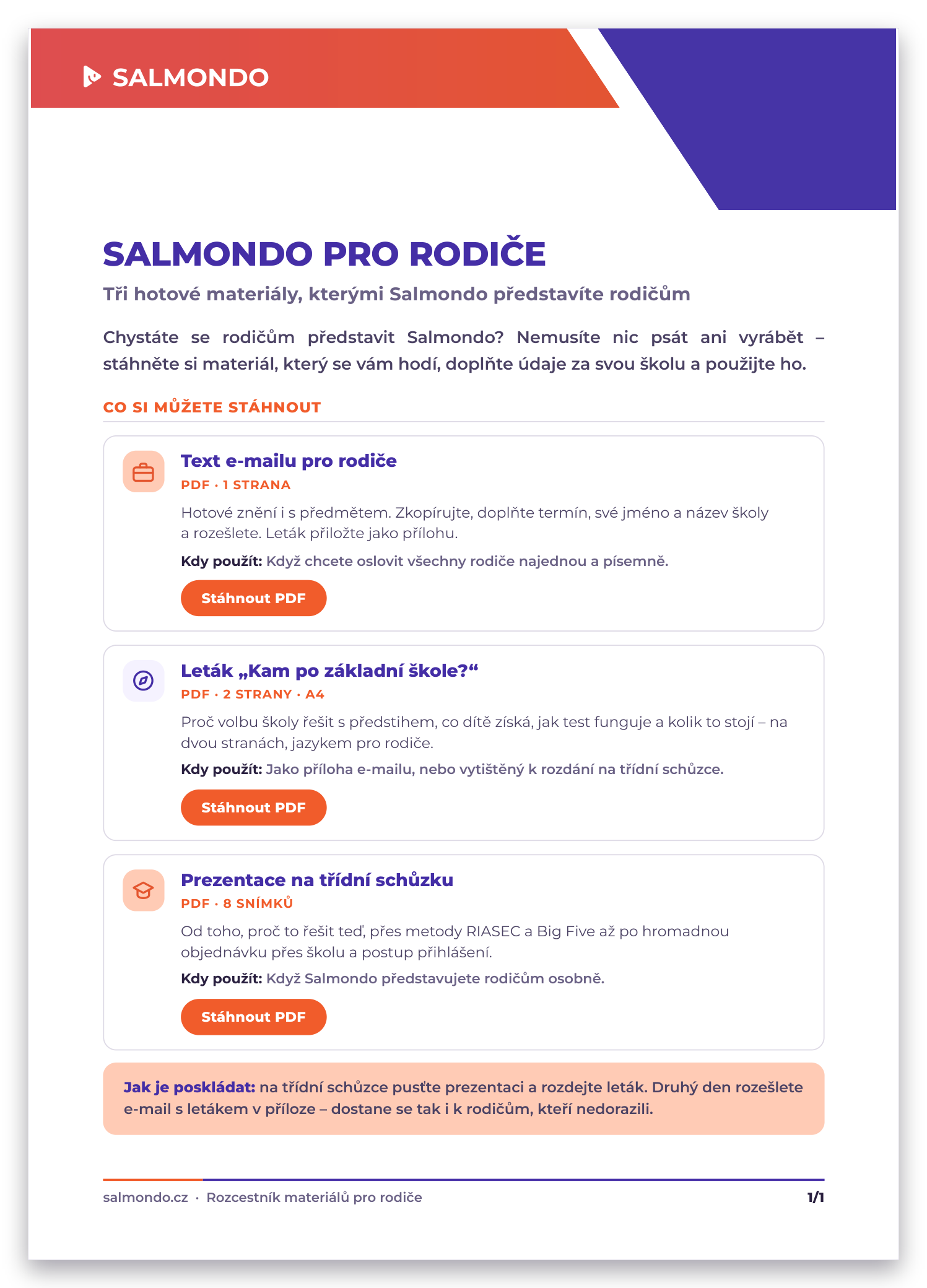 Rozcestník materiálů pro rodiče